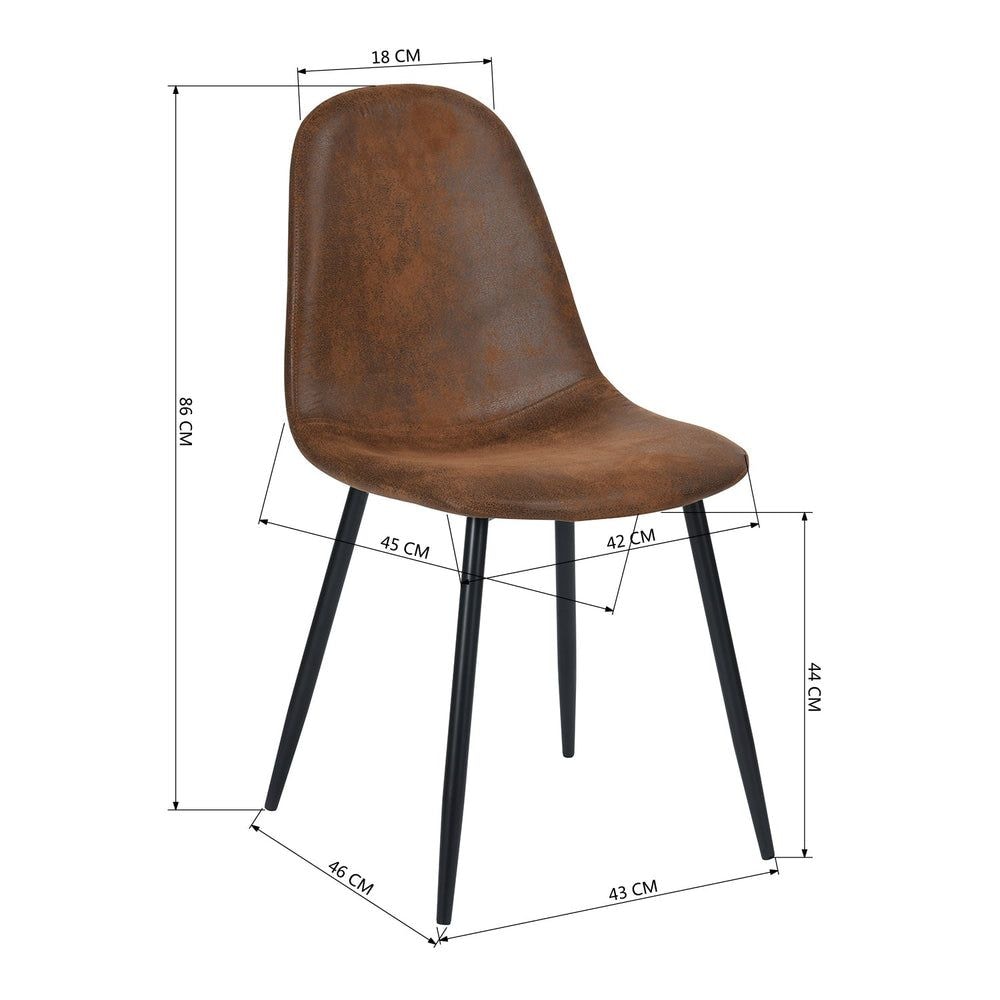 39F Charlton Suede Dining Chair, Brown