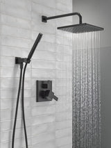 Square shower head set, rain shower head and handle set made of brushed nickel material, valve cover kit, 10 inches, stainless steel
