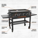 4-Burner 36" Griddle Cooking Station with Side Shelves