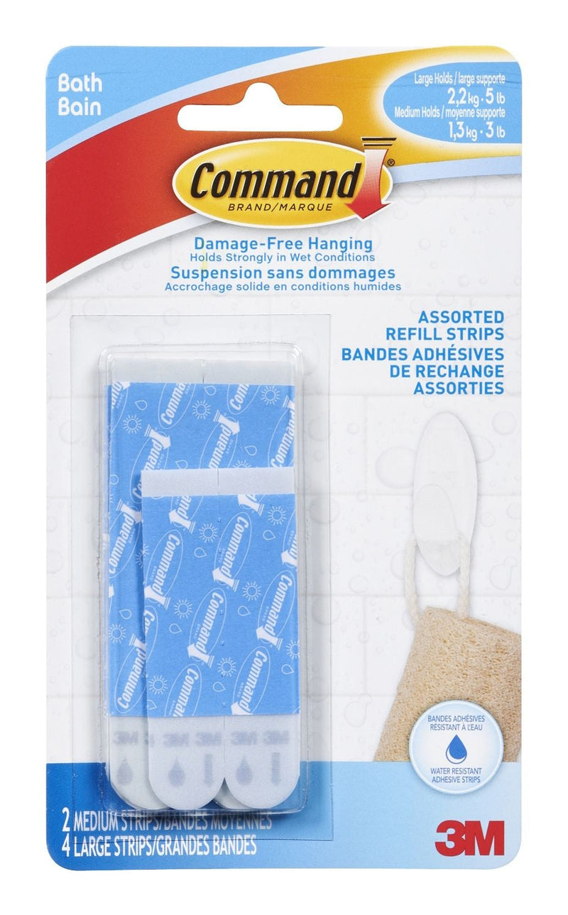 Command Bathroom Refill Strips, Assorted Sizes E4125