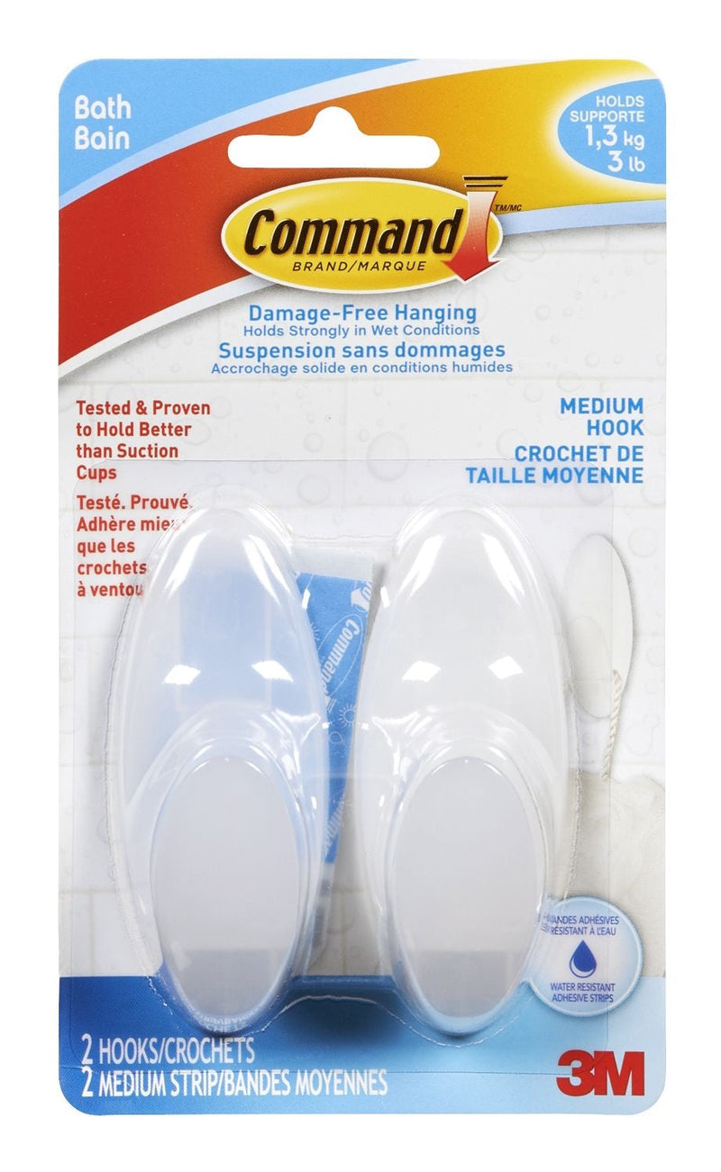 Command Medium Bathroom Hook, 2-pk F6320