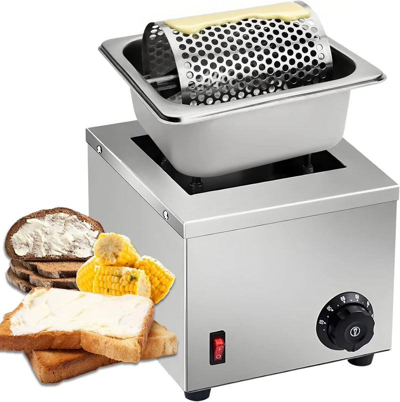 Electric Butter Wheel Warmers for Spreads Butter Evenly to Bread, Stainless Steel Butter Roller for Butter Sauces or Oil, for Indoor/Outdoor Picnics Camping BBQ O406