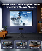 [Auto Focus/4K Support] Projector with WiFi 6 and Wireless 5.2, 700ANSI Native 1080P Outdoor Movie Projector, WiMiUS P62 Auto 6D Keystone & 50% Zoom, Smart Home Projector for iOS/Android/TV Stick