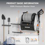 The wall-mounted high-pressure cleaning machine Plus is equipped with an upgraded 1800-watt motor, with a maximum pressure of 2900 pounds per square inch and an electric high-pressure cleaning machine that discharges 2.2 gallons per minute. It is equ