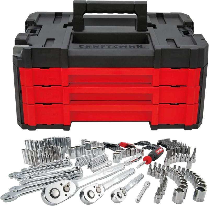 262-Piece Mechanic Tool Set, Master Socket Set with 3-Drawer VERSASTACK Tool Box, SAE/Metric Set (CMMT45309) F9400