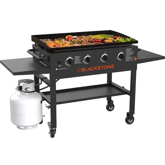 4-Burner 36" Griddle Cooking Station with Side Shelves A7950