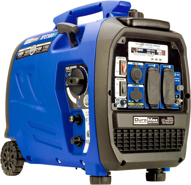 2300-watt dual-fuel portable digital inverter generator - Dual fuel (gasoline and propane), suitable for RVs and emergency use S6212