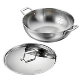 6 Qt Tri-Ply Clad Stainless Steel Covered Kadai