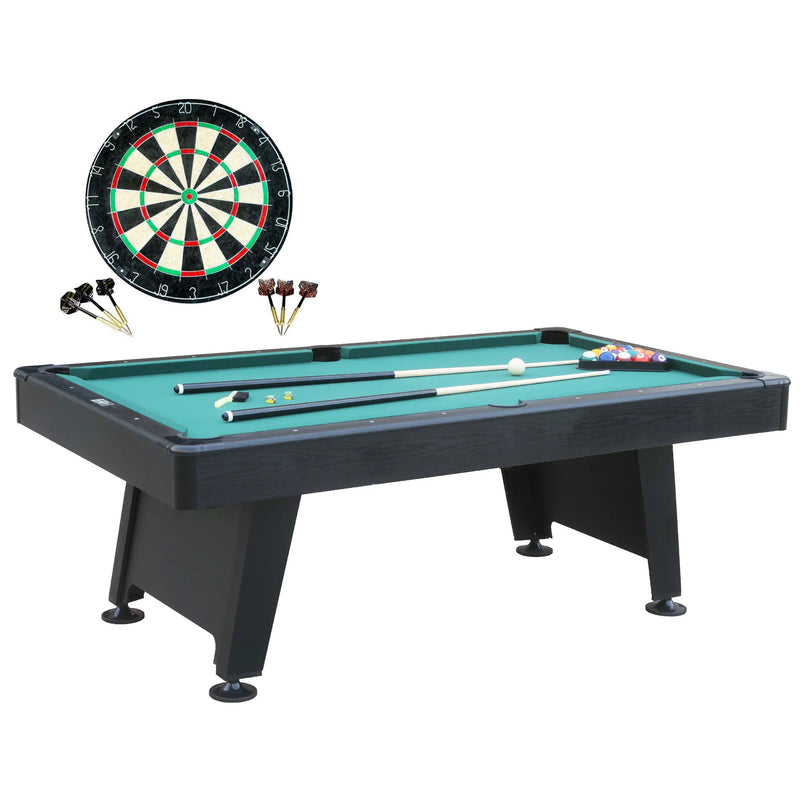 Barrington Billiard 84" Arcade Pool Table with Bonus Dartboard Set, Green D5592