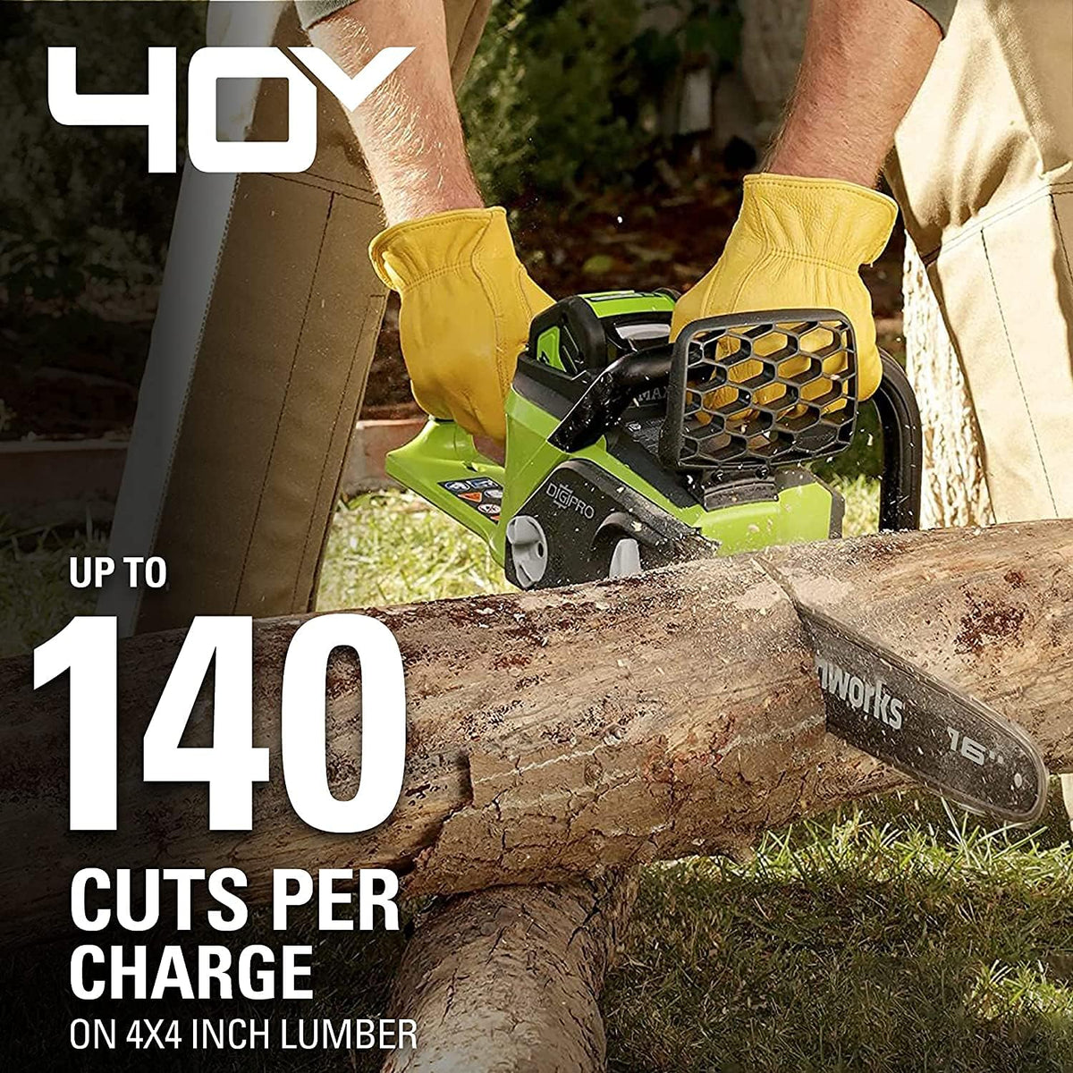 40V 16-inch electric saw, equipped with 4Ah USB battery (power bank) and standard charger