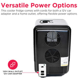 10L 15-Can Mini Personal Fridge – Black Stainless