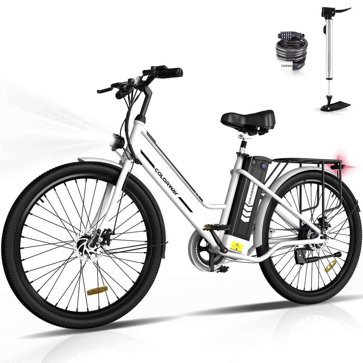 COLORWAY 26 in Electric Bike for Woman, 500W Powerful Motor, 36V 12AH Removable Battery E Bike, Max. Speed 19.9MPH Electric Bicycle UL2849