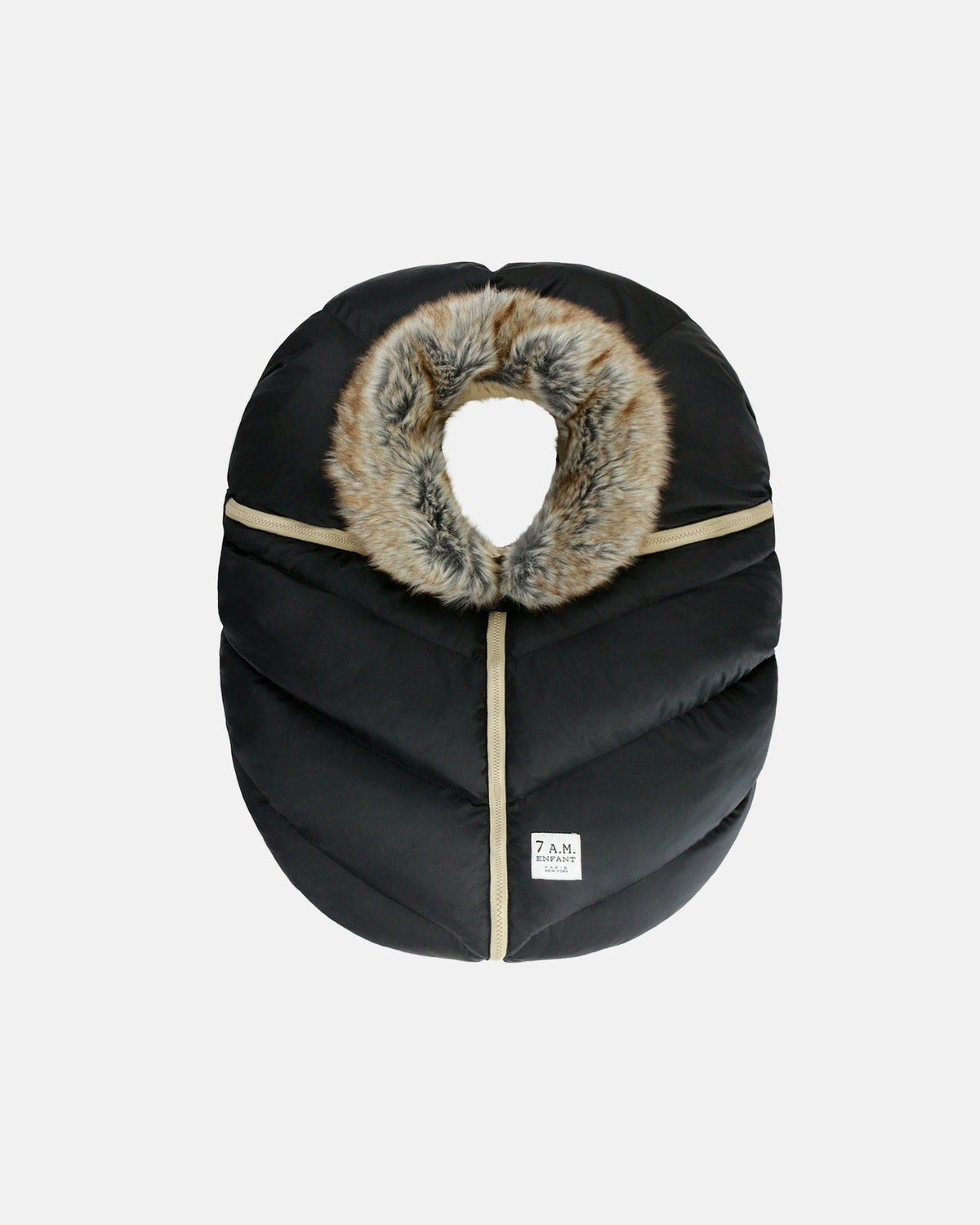 Car Seat Cocoon Black Faux Fur