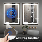LED wall-mounted makeup mirror with lights - suitable for wall-mounted large makeup tables. Features intelligent touch buttons, anti-fog, water resistance, adjustable dimming, color adjustment, and magnifying glass function.
