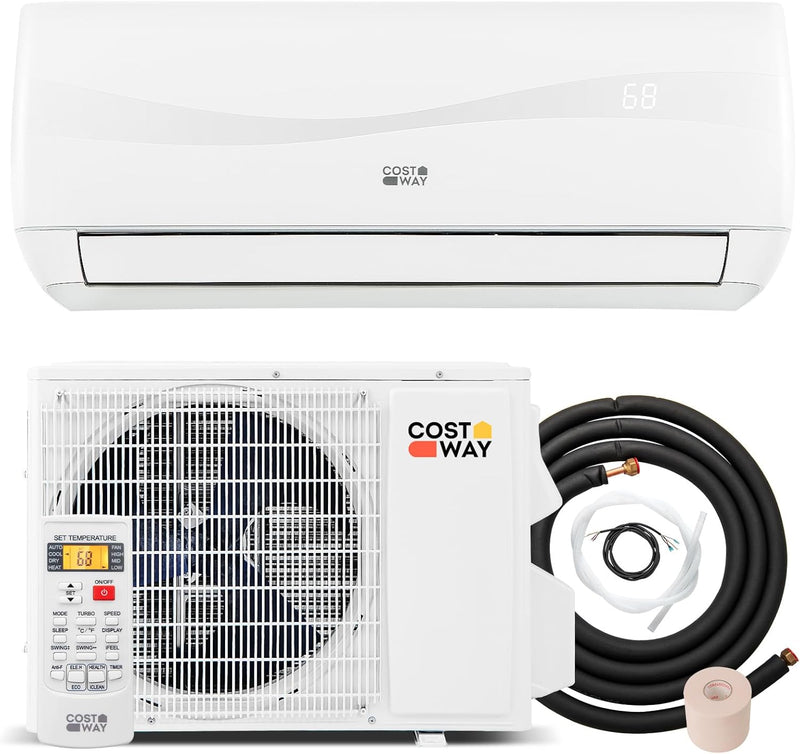 12000-watt mini split air conditioner and heater, 20 energy efficiency rating, 115 volts, wall-mounted tubeless air conditioning unit, capable of cooling rooms with an area not exceeding 750 square feet, energy-efficient inverter air conditioner equi B279