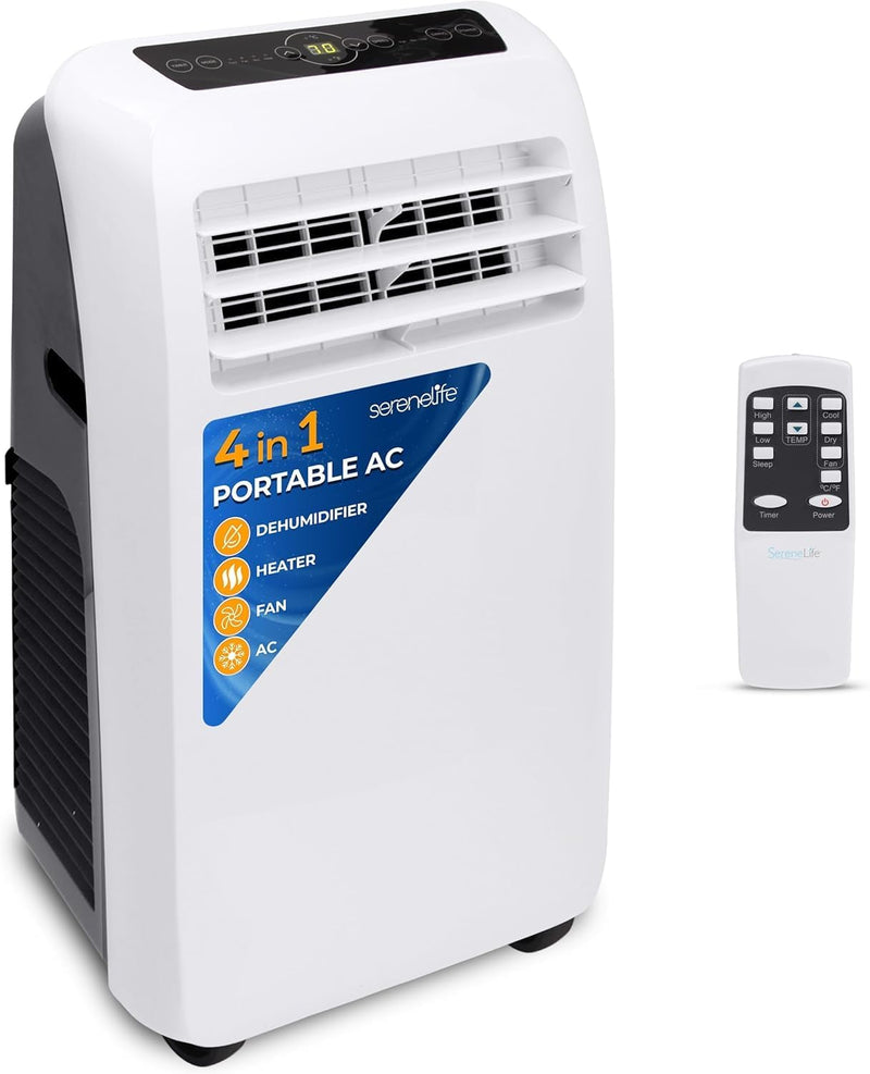 10,000 BTU Portable Air Conditioner– 4-in-1 AC Unit w/Cooling, Dehumidifier, Heater, & Fan– Includes Remote Control, Window Mount Kit, Quiet Operation, 24-Hour Timer U2897
