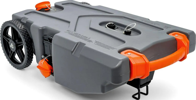 Heavy Duty 28 Gallon Portable RV Waste Holding Tank with Hose and Accessories Durable Leak Free and Odorless RV Tote Tank (39004) X276