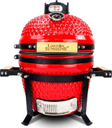 13-inch ceramic Kamodo charcoal barbecue grill - red