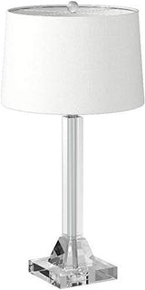 27" Modern Crystal Table Lamp 2-Pack with Linen Shade for Bedroom Living Room Home Office Desk Nightstand with LED Bulb Suitable Room, Dormitory, Office