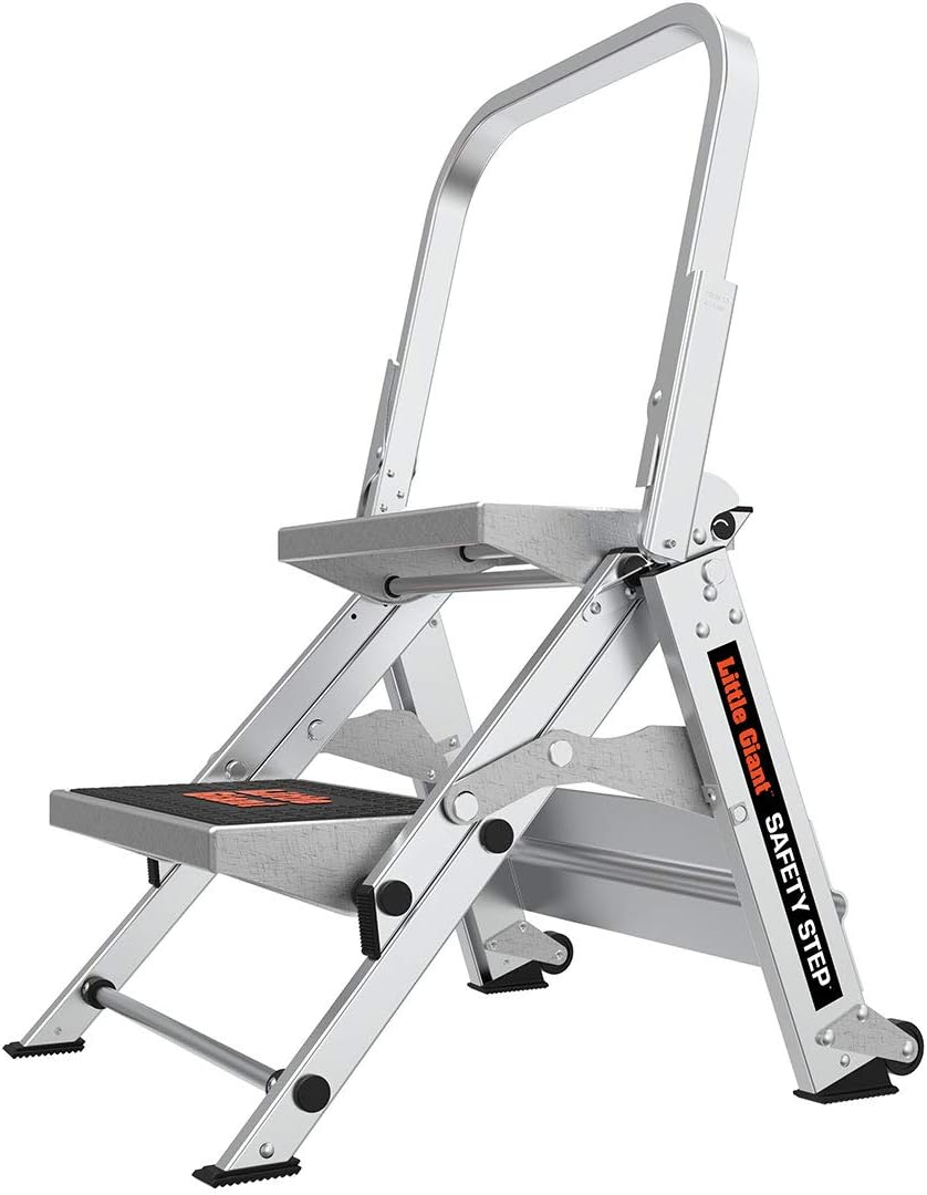 Ladder, Safety Step, Three-step Design, 3 feet high, Footrest, Aluminum, Type 1A, Load Capacity 300 pounds