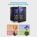62-Can Beverage Cooler and Refrigerator, Small Mini Fridge for Home, Office or Bar with Glass Door and Adjustable Removable Shelves Perfect for...
