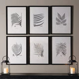 MY SWANKY HOME Modern Set of 6 Black White Fern Prints Botanical Framed Monochrome 29 in