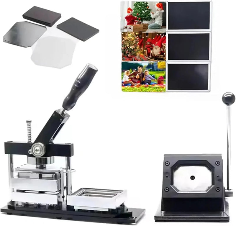 DIY Fridge Magnet Badge Maker Kit Button Badge Machine with Paper Cutter & 100pcs Components - Create Custom Photo Magnets, Badges & Stickers for Home, Office Or Gifts 80 * 53cm T1669