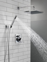 Square shower head set, rain shower head and handle set made of brushed nickel material, valve cover kit, 10 inches, stainless steel