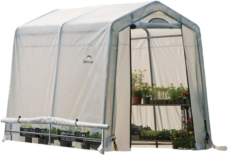 0 feet x 10 feet "GrowIT" Green House - Built-in Simple Greenhouse. It features a sleek design, a high ceiling design, an outdoor planting room with easy access, and is equipped with a transparent waterproof cover. G1762