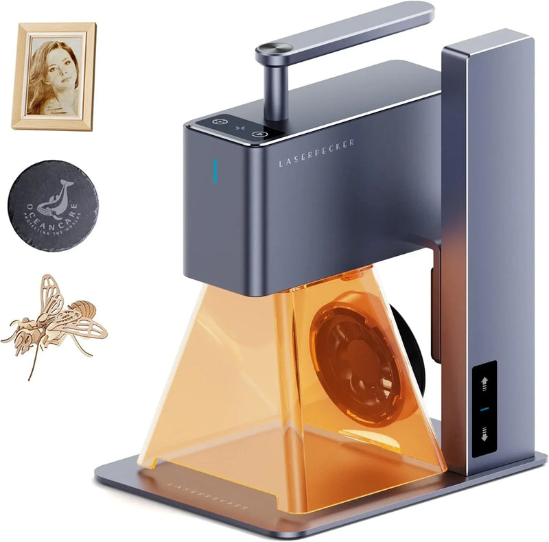 Light engraving machine, with wheels, portable and handheld laser engraving machine, suitable for engraving on wood, metal, leather and plexiglass. Laser cutting kit, equipped with multi-functional rotating wheels. Z9703