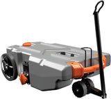 28-gallon portable camping vehicle/rv travel tank | Equipped with 2 controllable non-flat-front wheels and built-in valve | Includes detachable 24-inch tow bar, 3-foot sewage hose and other RV accessories