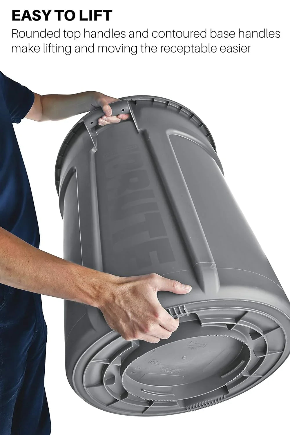 Heavy-duty round trash can / dumpster, 20-gallon capacity, white, suitable for outdoor garbage containers in places such as garden workers / construction workers / restaurants / backyards / offices / storage areas, 6 pieces per set.