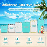 Inflatable Floating Dock Air Dock Platform Floating Island Raft with None-Slip Surface for Pool Beach Ocean