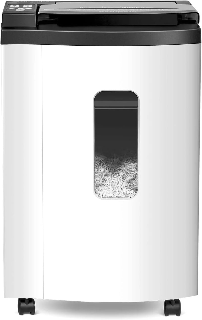 150 Sheet Auto-Feed Micro Cut Paper Shredder for Home Office Use, P-5 Super High Security (5/64 x 19/32 inches), Large 6-Gallon Bin, 20-Min Continuous Run, 55dB Ultra-Quiet, White L6734