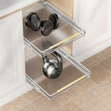 Adjustable sliding cabinet shelves, 3 pieces. Large drawer-style cabinet storage box, storage organizer under the kitchen sink. Bottom-mounted baskets, suitable for kitchens and bathrooms.