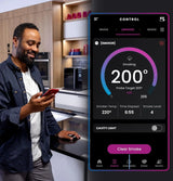 Smart Indoor Pellet Smoker, with Active Smoke Filtration, 5 Smoke Control Settings, WiFi Connected, Electric, Countertop BBQ Appliance, Black