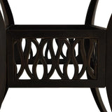 Bronze terrace table, made of cast aluminum, suitable for outdoor use, square design, stable and durable, with dimensions of 35.4 inches × 35.4 inches × 28.7 inches, equipped with umbrella holes, requires assembly.