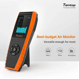 Air Quality Monitor PM2.5 PM10 Particle Counter, Formaldehyde, Temperature, Humidity, TVOC AQI Tester for Indoor/Outdoor Air Pollution Detection w/Data Export