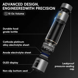 Hydrogen Water Bottle Generator(Silver) - Up to 6360 PPB - Certified H2 Generator- SPE/PEM Technology - - Portable Hydration & Athletic Performance System