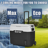 53 qt Wheeled Corded Electric Dual-Zone Portable Car Refrigerator, White