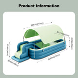 Ergocar Inflatable Swimming Pool with Water Slide, Inflatable Slide Water Pool with Awning, Inflatable Mega Bouncy Castle Water Park, Swim Centre Pools for Backyard, Garden, Summer Water Party