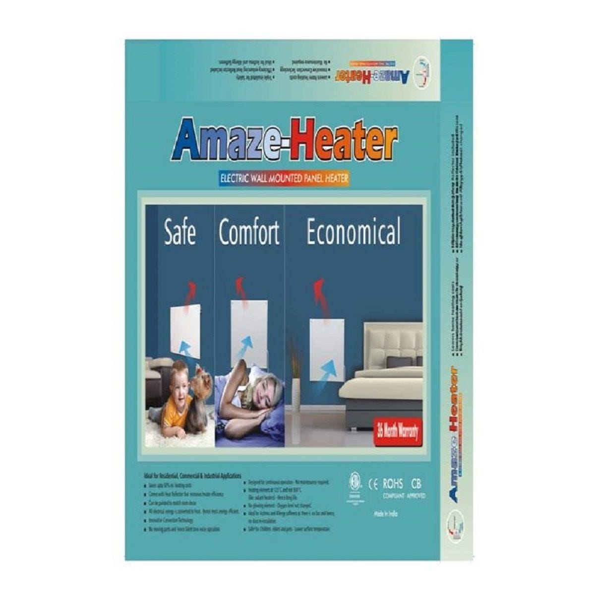 Electric Heater with Plug-in Thermostat, 600W, White