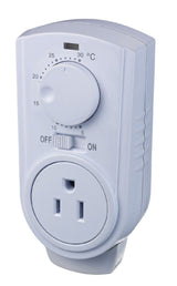 Electric Heater with Plug-in Thermostat, 600W, White