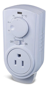 Plug-in Thermostat for Portable Space Heater & AC, White