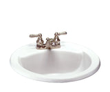 Cadet Round 4-in Center Drop-In Bathroom Sink/Basin with Overflow, White, 19-in