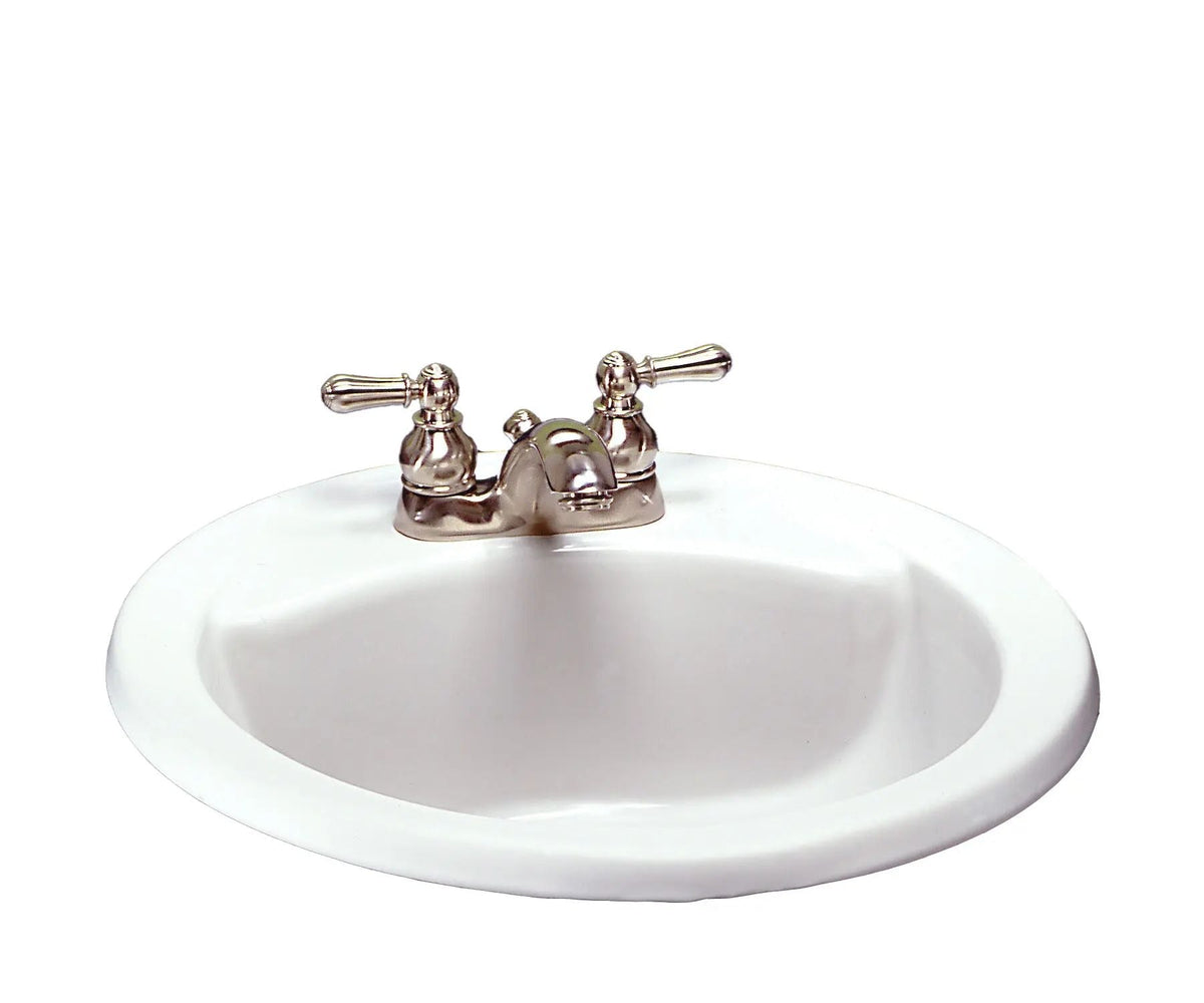 Cadet Round 4-in Center Drop-In Bathroom Sink/Basin with Overflow, White, 19-in