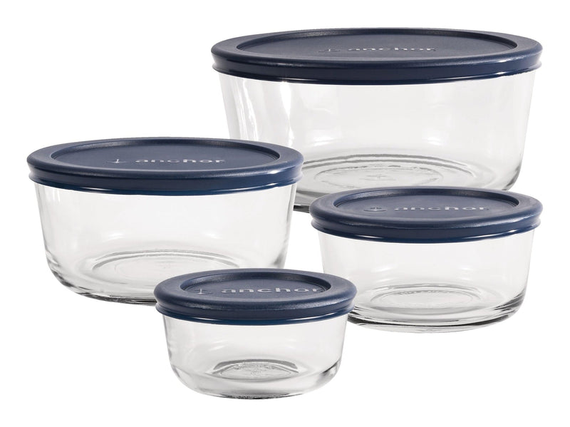 Glass Storage Container Set with Lids, Assorted Sizes, 4 Count C4793