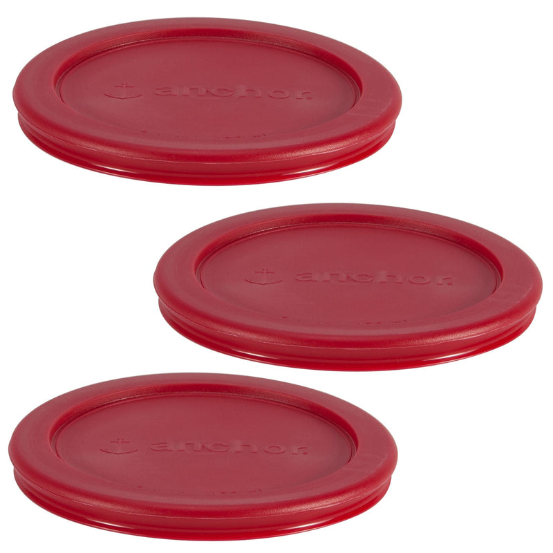 Plastic Lid Set, Red, 3-pc x 2-Cup B7457