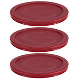 Plastic Lid Set, Red, 3-pc x 4-Cup