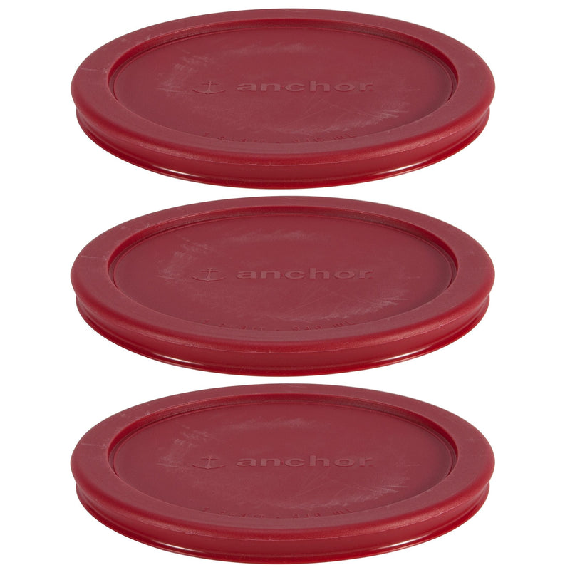 Plastic Lid Set, Red, 3-pc x 4-Cup U2473
